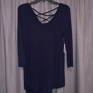 Navy shirt with string back